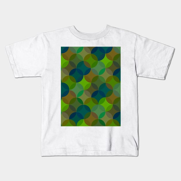 Interlocking Circles - Green Kids T-Shirt by Obstinate and Literate